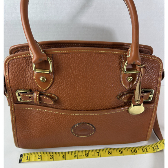 Dooney & Bourke All Weather Leather Brown Buckle Crossbody Satchel Handbag Purse - Picture 16 of 16